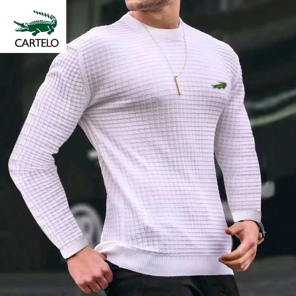 CARTELO Men Long Sleeve Fashion T shirts O Neck Solid Casual Spring Autumn Tees Men Shirt 1