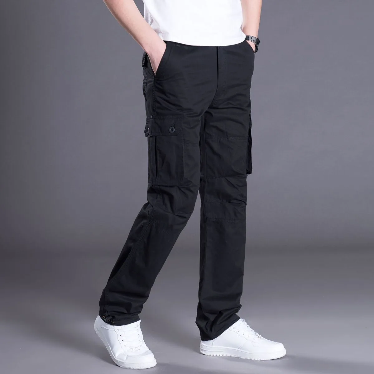 Men s Cargo Pants Mens Casual Multi Pockets Military Large Size Tactical Pants Men Outwear Army 2