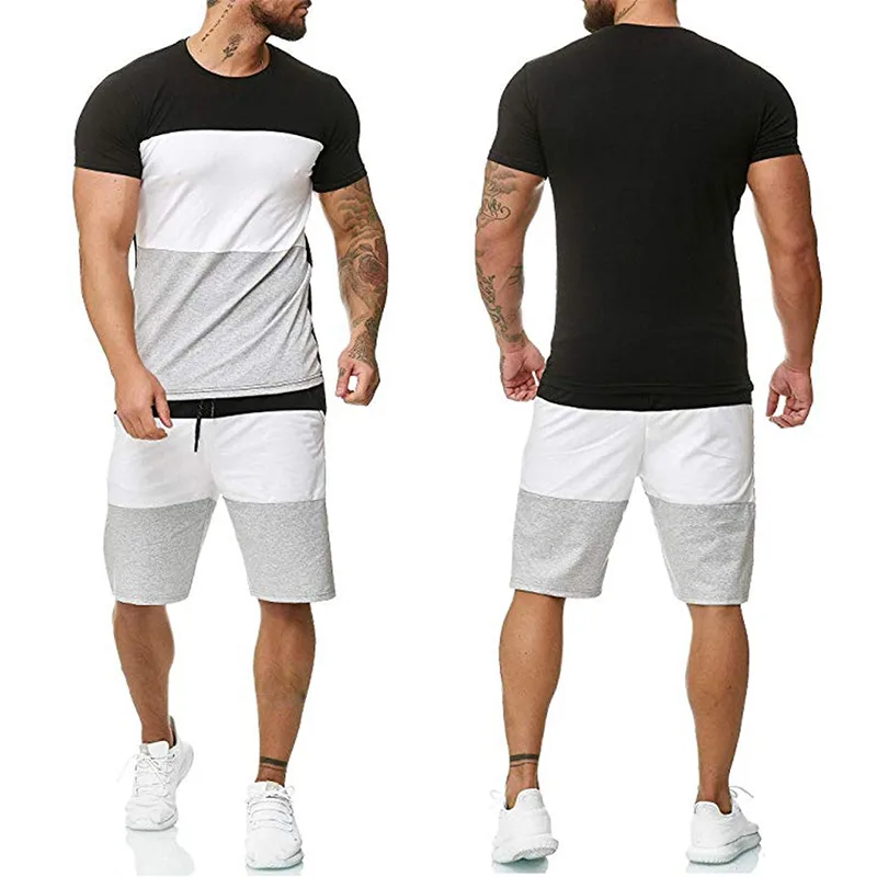 Summer Sport Fitness Homewear Men s Shorts Sleeve T Shirt Pant 2 Pieces Pant Sets Daily 1