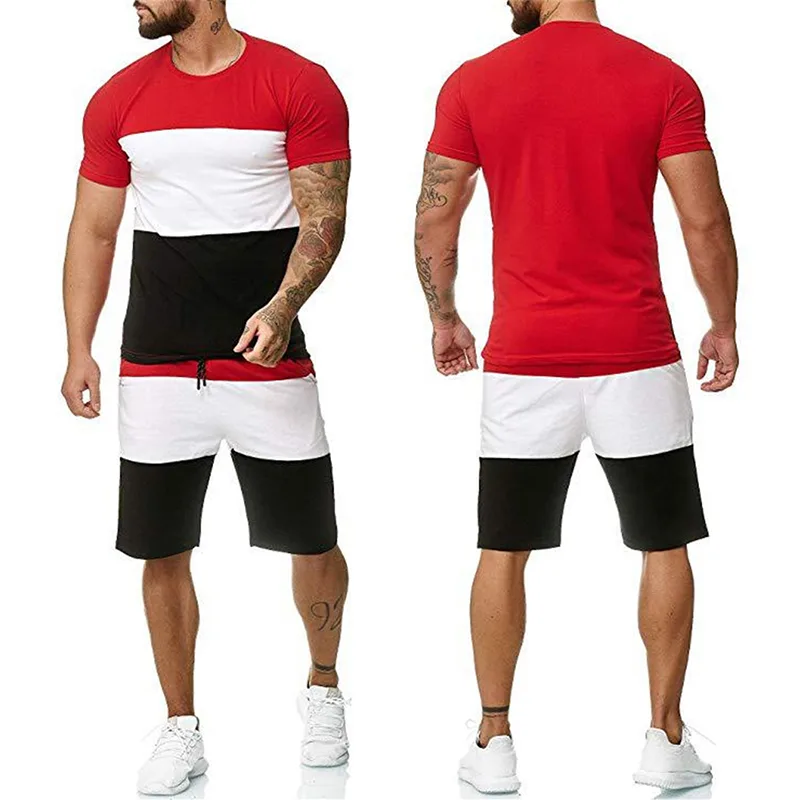 Summer Sport Fitness Homewear Men s Shorts Sleeve T Shirt Pant 2 Pieces Pant Sets Daily 2