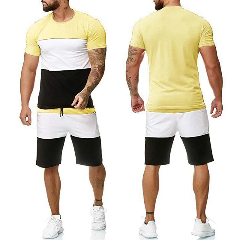 Summer Sport Fitness Homewear Men s Shorts Sleeve T Shirt Pant 2 Pieces Pant Sets Daily 3