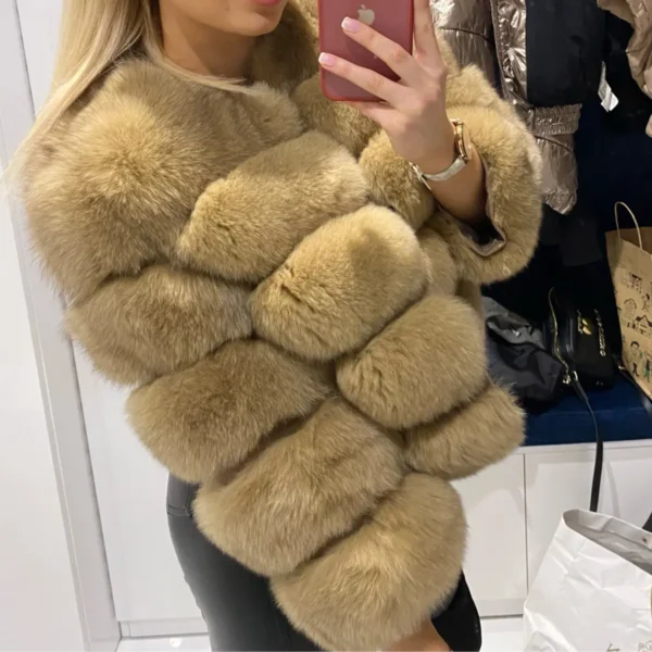 Winter Women s Cold Coat Top Fox Jackets For Women clothing Natural Real fox Fur Jacket 4